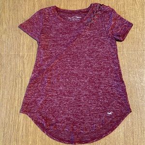 Hollister Maroon Cross Tie Short Sleeve Tee